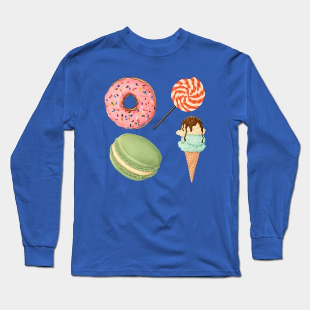 Sweet Dessert Long Sleeve T-Shirt by Mako Design 